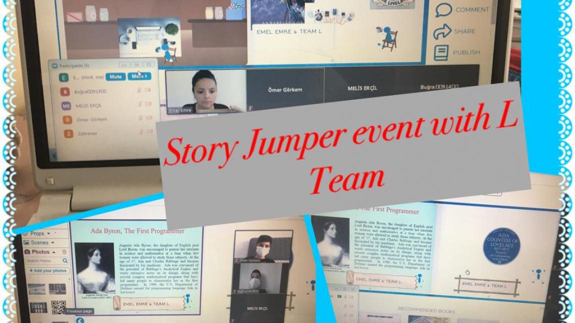 Proje kapsamında karışık öğrenci ve öğretmen grupları oluşturarak Story Jumper web 2.0 aracını öğrenerek hikayeler yazdık